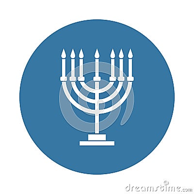 Menorah icon in Badge style Stock Photo