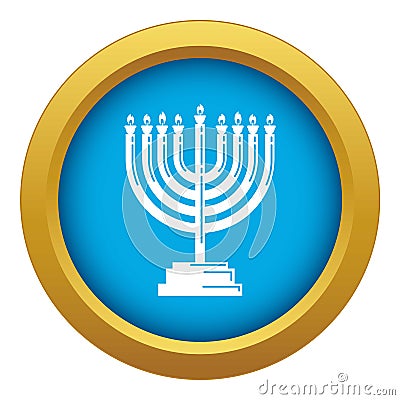 Menorah icon blue vector isolated Vector Illustration