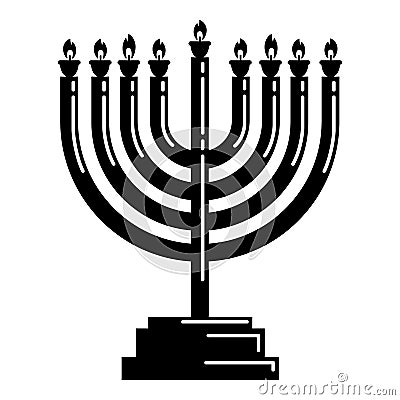 Menorah icon, simple style Vector Illustration