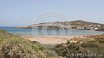 Menorca, Baleares, Spain: almost desert beach Editorial Stock Photo