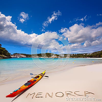 Menorca Cala Galdana Beach in Ciutadella at Balearic Stock Photo