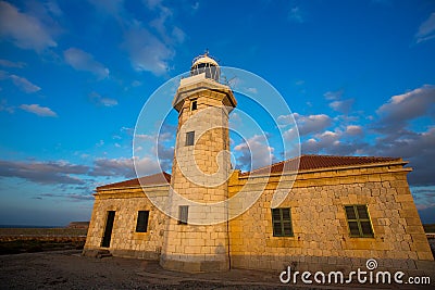 Menorca Punta Nati Faro lighthouse Balearic Islands Stock Photo