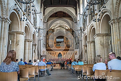 Mens choir performing in a cathedral Editorial Stock Photo