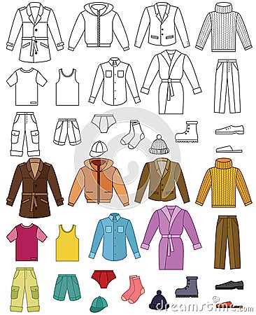 Mens clothing collection Vector Illustration