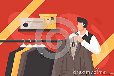 Mens clothing store Vector Illustration