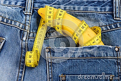 Mens denim pants with banana imitating male genitals Stock Photo