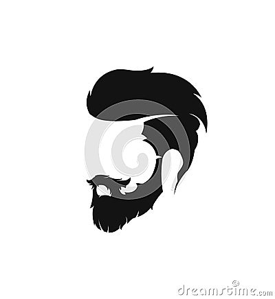 Mens hairstyle with a beard and mustache Vector Illustration