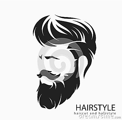 Mens hairstyle with a beard and mustache Stock Photo