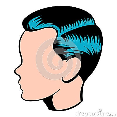 Mens hairstyle icon, icon cartoon Vector Illustration