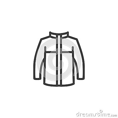Mens jacket with long sleeves line icon Vector Illustration