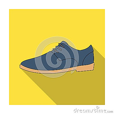 Mens leather shiny shoes with laces. Shoes to wear with a suit.Different shoes single icon in flat style vector symbol Vector Illustration