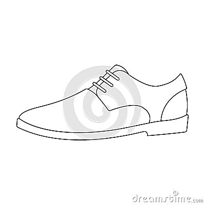 Mens leather shiny shoes with laces. Shoes to wear with a suit.Different shoes single icon in outline style vector Vector Illustration