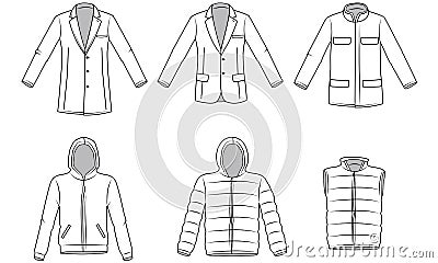 Mens Outerwear clothes Vector Illustration