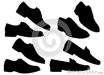 Mens shoes for spring and autumn in a set Vector Illustration