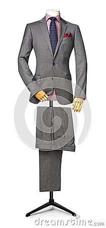 Mens suit isolated on white with clipping path Stock Photo
