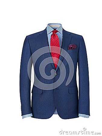 Mens suit isolated on white with clipping path Stock Photo