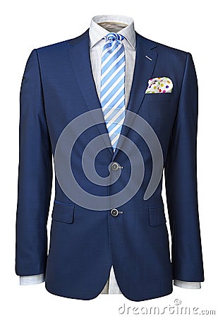 Mens suit on white with clipping path Stock Photo