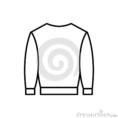Mens sweatshirt outline template vector icon. EPS. Basic clothing men symbol.... Boy sweatshirt..... Front view clothin. Isolated Vector Illustration