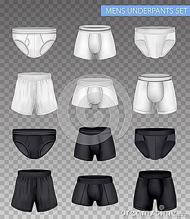 Mens Underpants Set Vector Illustration