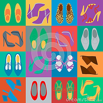 Mens and womens shoes Vector Illustration