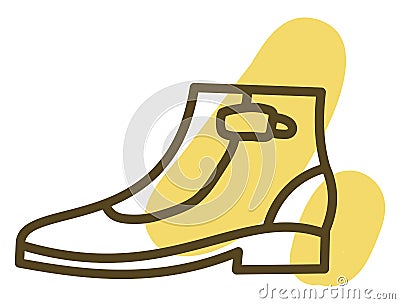 Mens yellow boots, icon Vector Illustration