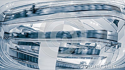 Mensen bij het bewegen van roltrappen bij modern winkelcomplex, Hong Kong Geschoten op Canon 5D Mark II met Eerste l-Lenzen stock footage Mensen bij het bewegen van roltrappen bij modern winkelcomplex, Hong Kong Geschoten op Canon 5D Mark II met Eerste l-Lenzen stock footage
