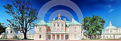 Menshikov Palace in Saint Petersburg, panorama. Stock Photo