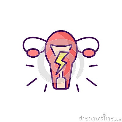 Menstrual cramps RGB color icon Vector Illustration