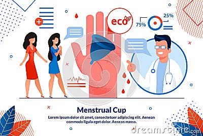 Menstrual Cup Flat Vector Ad Banner Template Vector Illustration