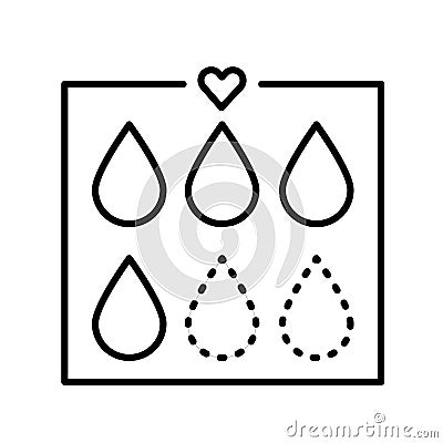 Menstrual drops line black icon. Sign for web page, mobile app, button, logo. Vector isolated button Vector Illustration