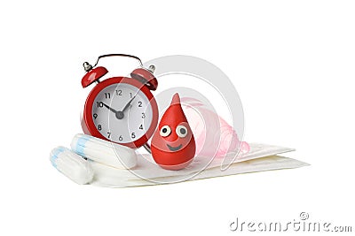 Menstruation period accessories isolated Stock Photo