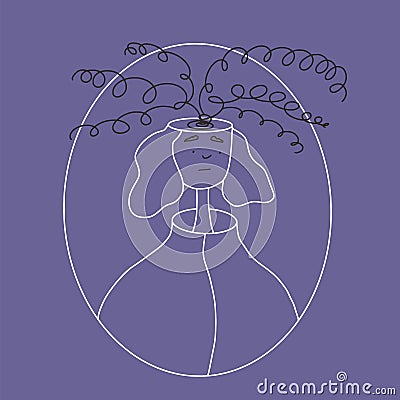 Mental disorder. Vector person with bad mood Vector Illustration