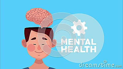 Mental Health Animation with Young Man Brain and Gear Stock Video - Video  of mental, digital: 197305409