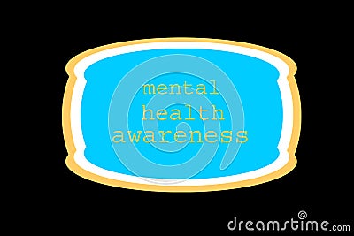 the mental health awareness concept writing on the sky,yellow black background Stock Photo