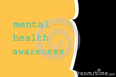 the mental health awareness concept writing on the yellow black background Stock Photo