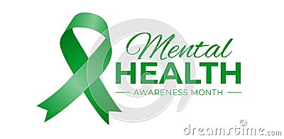 Mental Health Awareness Month Logo Icon on White Background Stock Photo