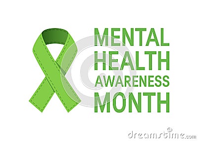 Mental health awareness month, vector flat style Stock Photo