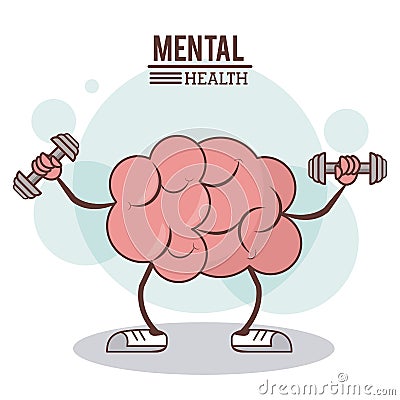 Mental health concept. brain training exercise healthy image Vector Illustration