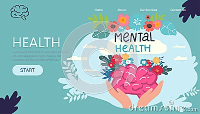 Mental health medical treatment vector illustration. specialist doctor work to give psychology love therapy for world Vector Illustration
