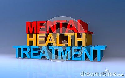 mental health treatment on blue Stock Photo