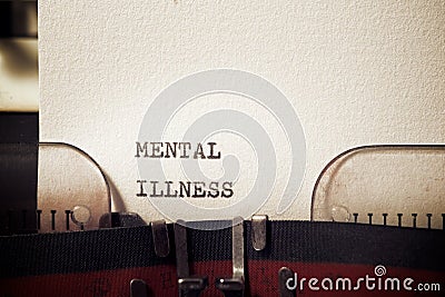 Mental illness text Stock Photo