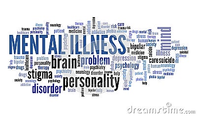 Mental illness text Stock Photo