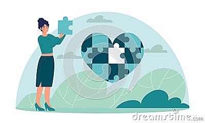 Mental recovery concept Vector Illustration