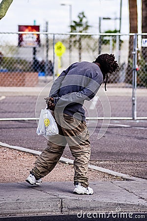 Mentally Ill Homeless Man Editorial Stock Photo
