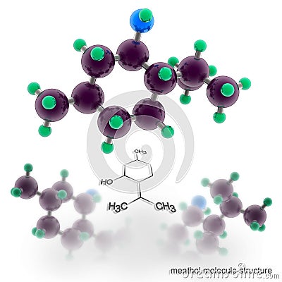 Menthol molecule structure. Stock Photo