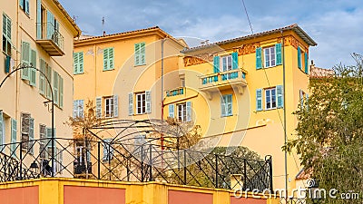 Menton, colorful houses Stock Photo