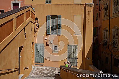 Menton, France - August 8, 2023 - stairs leading to Basilique St Michel on a beautiful summer day Editorial Stock Photo