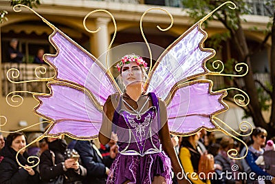 Menton Lemon Festival 2019, Street Carnaval, Fantastic Worlds Theme, artist portrait Editorial Stock Photo