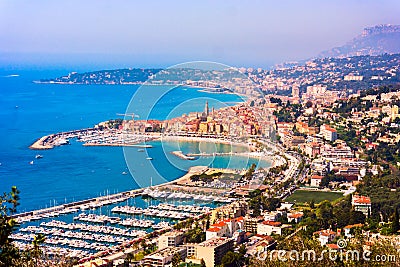 Menton, panoramic view Stock Photo