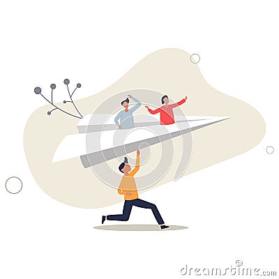 Mentor or support employee to success, manager to help or advice staff to reach goal, work coaching or adviser expert concept.flat Cartoon Illustration